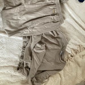 Mink Whitney Simmons X Gymshark jogger and cropped sweatshirt